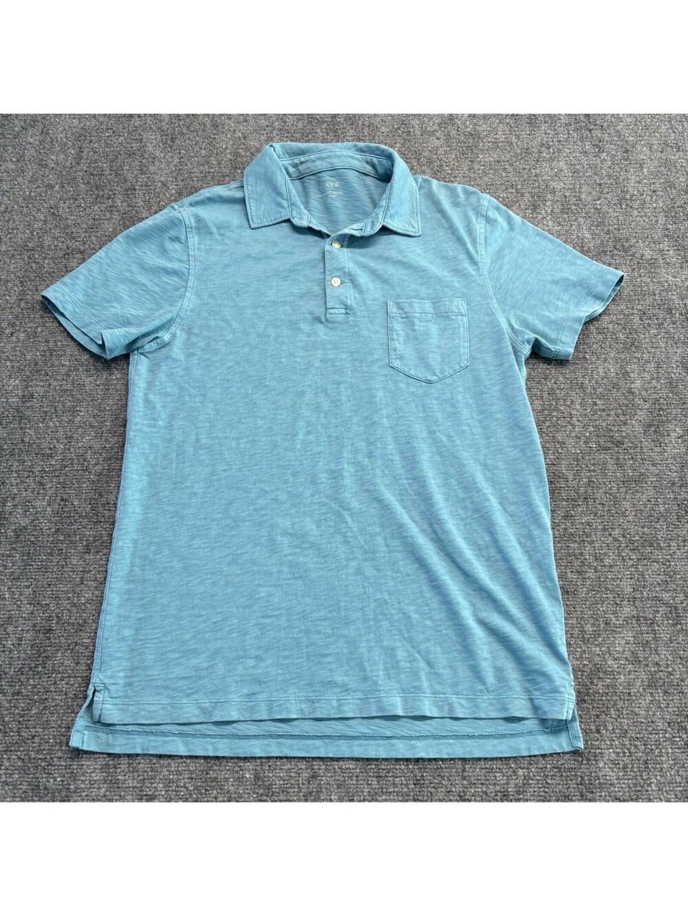 J.Crew Men’s Garment Dyed Authentic Blue Button Up T-Shirt Size Medium 0607